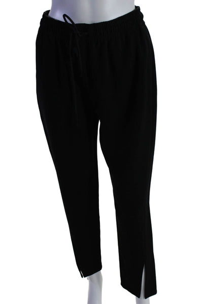 Theory Womens Elastic Waist Drawstring Tie Pants Black Size 2