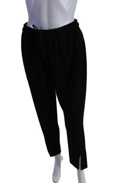 Theory Womens Elastic Waist Drawstring Tie Pants Black Size 2