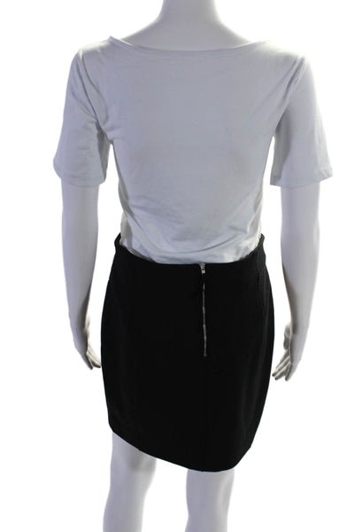 Rebecca Taylor Womens Unlined Zip Up Mini Skirt Black Size 6