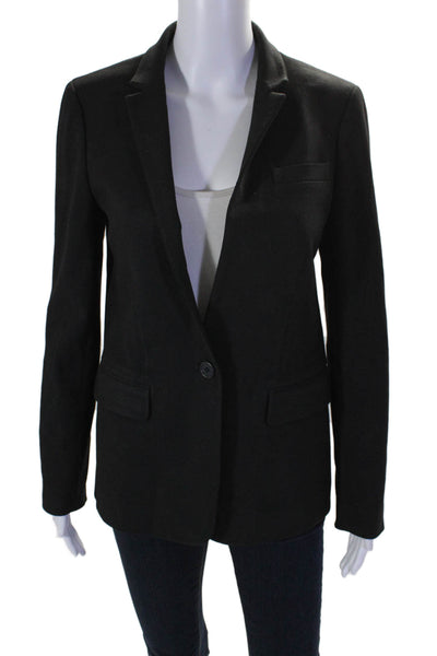 J Crew Women's Collared Long Sleeves Lined One Button Blazer Black Size 4