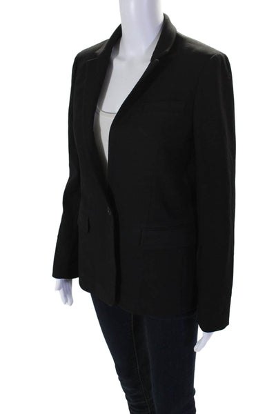 J Crew Women's Collared Long Sleeves Lined One Button Blazer Black Size 4