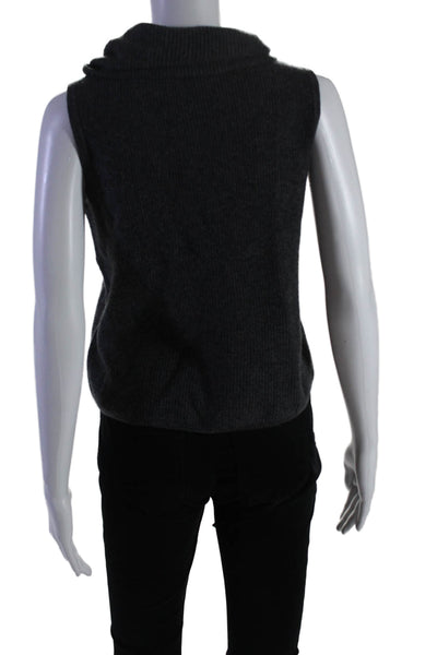 The Cashmere Project Womens Sleeveless Turtleneck Cashmere Top Gray Size Small