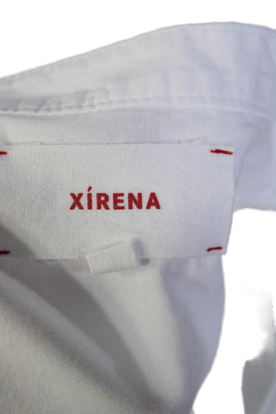 Xirena Women's Round Neck Long Sleeves Half Button Blouse White Size XS