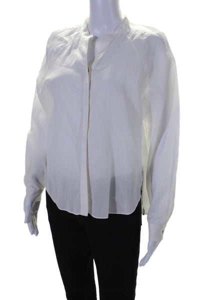 Rag & Bone Women's Round Neck Long Sleeves Button Down Shirt White Size XS