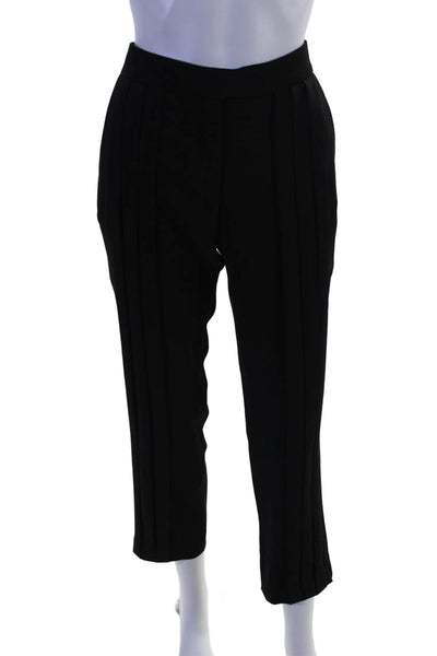 Anne Fontaine Womens Zipper Fly Mid Rise Straight Leg Dress Pants Black FR 38