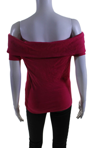 COS Womens Short Sleeve Cowl Neck Knit Tee Shirt Pink Size Small