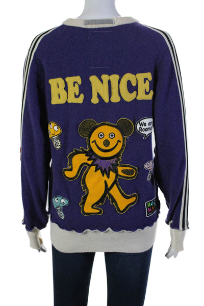 A Love Movement Womens Cashmere Long Sleeves V Neck Sweater Purple Size Small