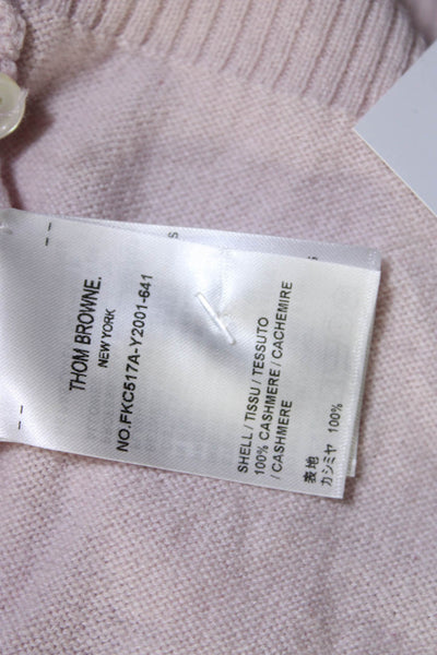 Thom Browne Womens Cashmere Classic V Neck Cardigan Sweater Pink Size EUR 42
