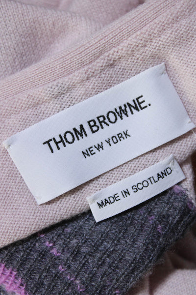 Thom Browne Womens Cashmere Classic V Neck Cardigan Sweater Pink Size EUR 42