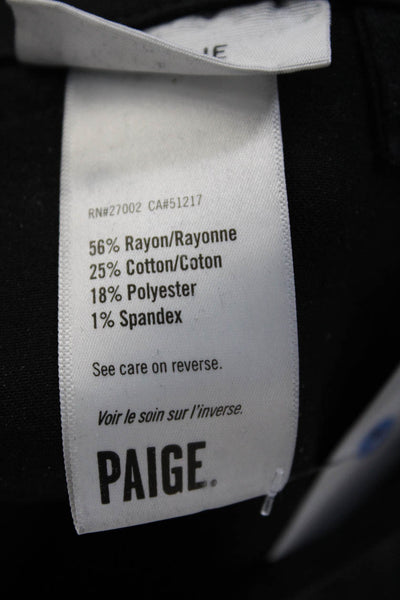 Paige Womens Zipper Fly Mid Rise Coated Mayslie Jogger Pants Black Size 27