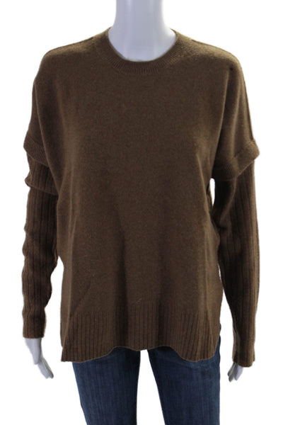 Equipment Femme Womens Long Sleeve Crew Neck Cashmere Sweater Brown Size XS