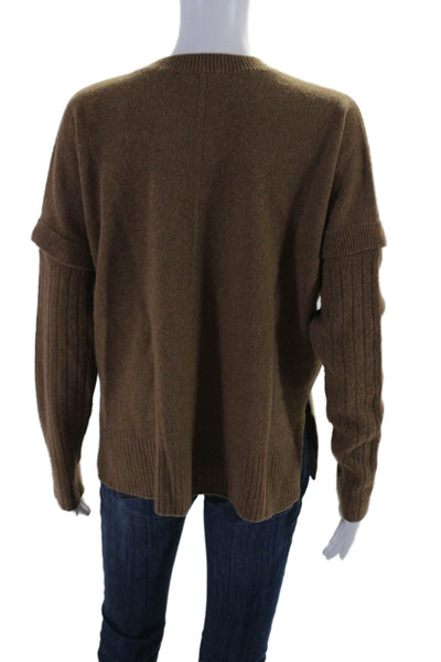 Equipment Femme Womens Long Sleeve Crew Neck Cashmere Sweater Brown Size XS