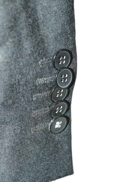 Strellson Mens Two Button Notched Lapel Pleated Suit Gray Wool Size IT 48