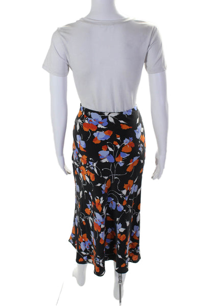 Joie Women's Hook Closure Lined Midi Flare Floral Silk Skirt Size 8