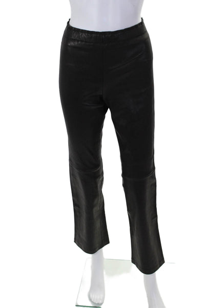 Stouls Womens Mazout Black Stretch Leather High Rise Bootcut Leg Pants Size XXS