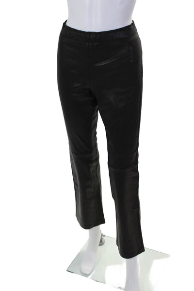 Stouls Womens Mazout Black Stretch Leather High Rise Bootcut Leg Pants Size XXS