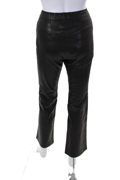 Stouls Womens Mazout Black Stretch Leather High Rise Bootcut Leg Pants Size XXS