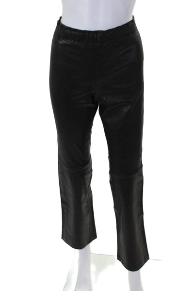 Stouls Womens Dark Brown Leather High Rise Stretch Mazout Pants Size L
