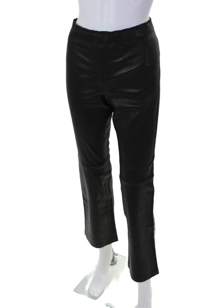 Stouls Womens Dark Brown Leather High Rise Stretch Mazout Pants Size L