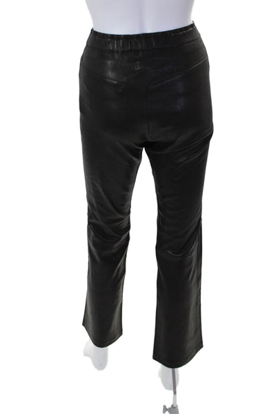 Stouls Womens Dark Brown Leather High Rise Stretch Mazout Pants Size L