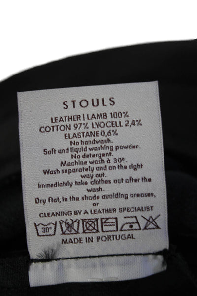 Stouls Womens Dark Brown Leather High Rise Stretch Mazout Pants Size L
