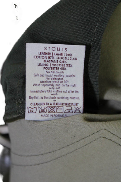 Stouls Womens Dark Green Stretch Leather High Rise Bootcut Leg Pants Size XS