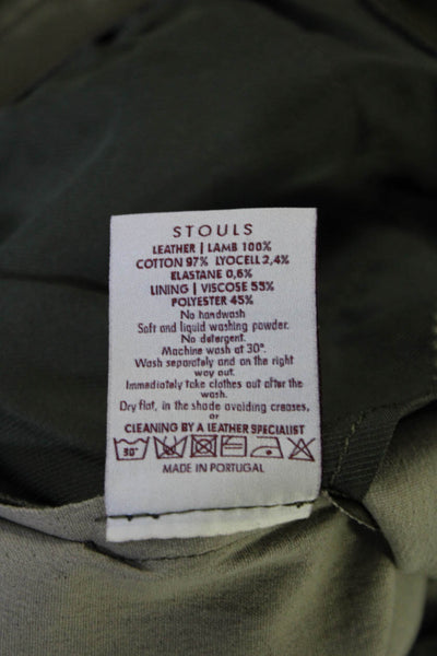 Stouls Womens Dark Green Stretch Leather High Rise Bootcut Leg Pants Size XXS
