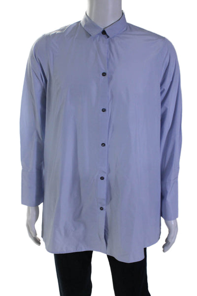 Peter O Maher Mens Textured Long Sleeve Button Up Dress Shirt Blue Size 3