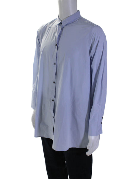 Peter O Maher Mens Textured Long Sleeve Button Up Dress Shirt Blue Size 3