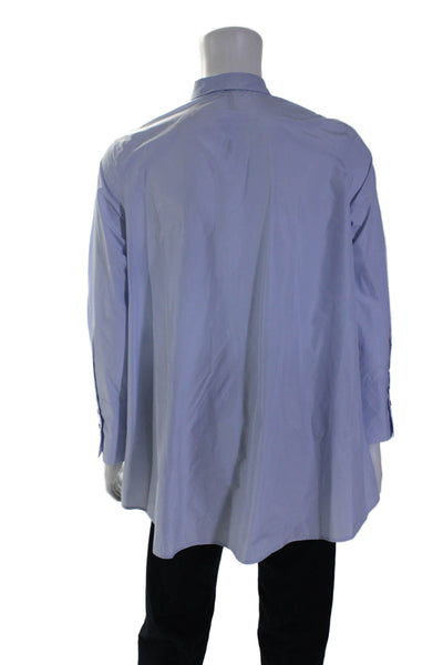 Peter O Maher Mens Textured Long Sleeve Button Up Dress Shirt Blue Size 3