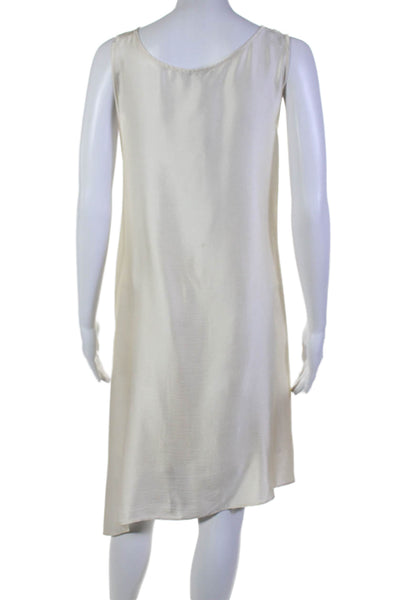 Dusan Womens Silk Sleeveless Side Knotted A Line Wrap Dress White Size One Size