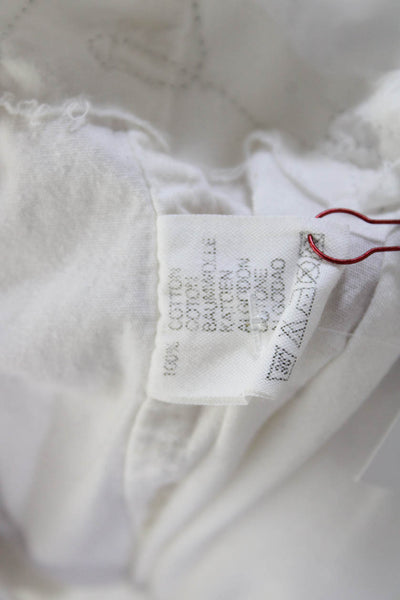 Transnomadica Womens Long Sleeves Button Down Mock Collar Blouse White Size One