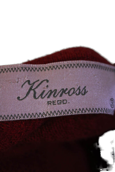 Kinross Womens Cashmere Long Sleeve Pointelle Knit Top Red Size XL