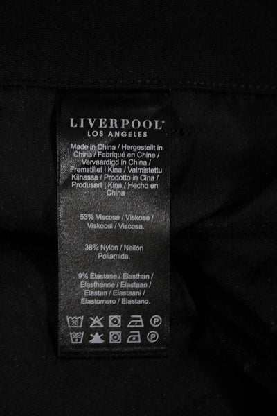 Liverpool Los Angeles Womens High Rise Pleated Straight Leg Pants Black Size 6