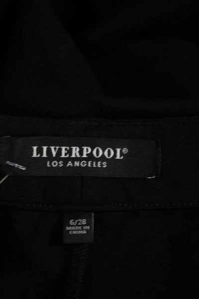 Liverpool Los Angeles Womens High Rise Pleated Straight Leg Pants Black Size 6