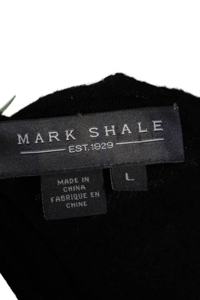 Mark Shale Womens Long Sleeve V Neck Cashmere Sweater Black Size Large