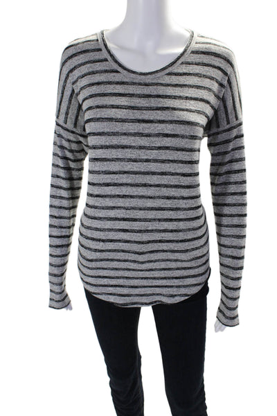 Rag & Bone Womens Round Neck Long Sleeve Stripped Sweater Gray Size S