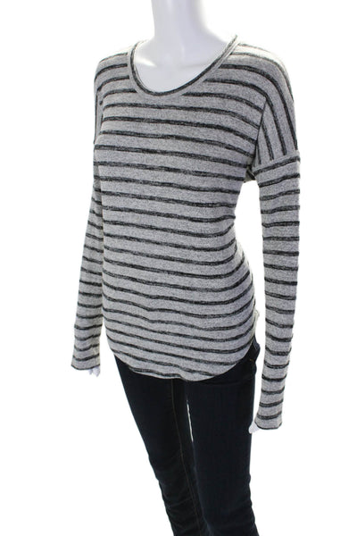 Rag & Bone Womens Round Neck Long Sleeve Stripped Sweater Gray Size S