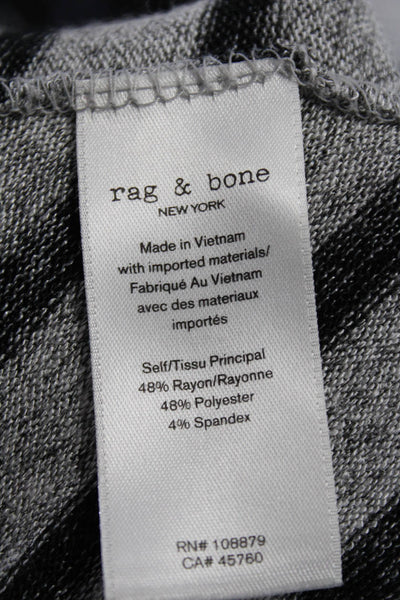 Rag & Bone Womens Round Neck Long Sleeve Stripped Sweater Gray Size S
