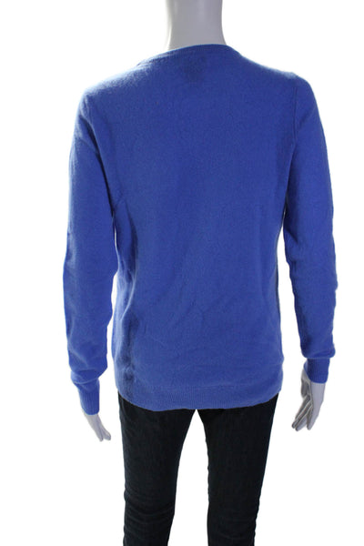 C by Bloomingdales Womens Cashmere Long Sleeved Crew Neck Sweater Blue Size M