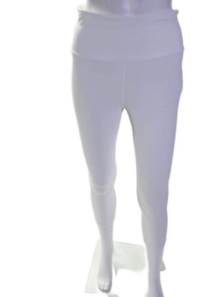 Athleta Womens High Waisted Elastic Waist Slip-on Pants White Size S