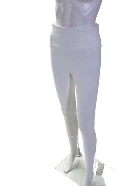 Athleta Womens High Waisted Elastic Waist Slip-on Pants White Size S