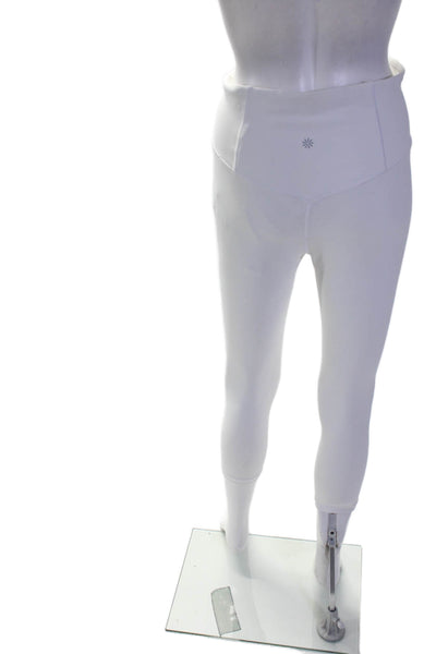 Athleta Womens High Waisted Elastic Waist Slip-on Pants White Size S