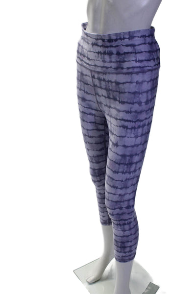 Athleta Womens Abstract High Waisted Slip-on Pants Purple Size S