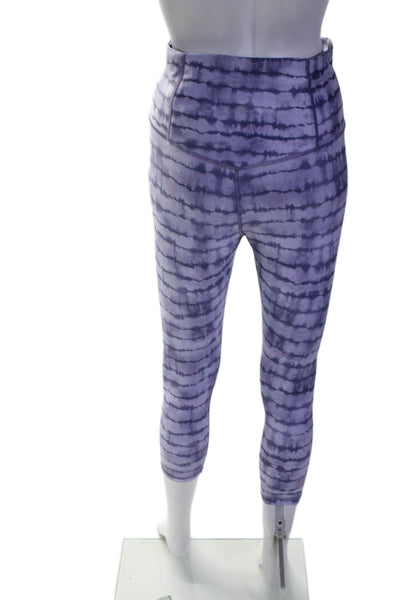 Athleta Womens Abstract High Waisted Slip-on Pants Purple Size S