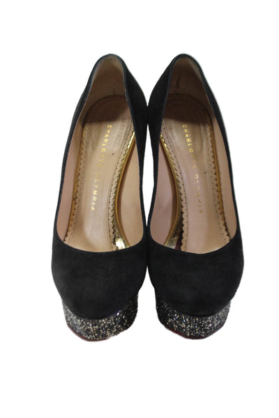 Charlotte Olympia Womens Closed Toe Slip-on Platform Stiletto Heels Black Size 6