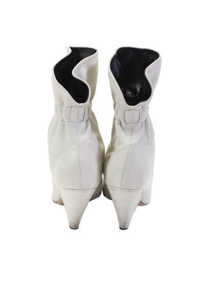 Isabel Marant Womens Ankle Slip-on Pointed Toe Boots White Size 8.5