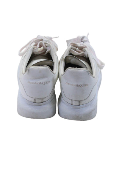 Alexander McQueen Womens White Leather Low Top Platform Sneakers Shoes Size 6.5