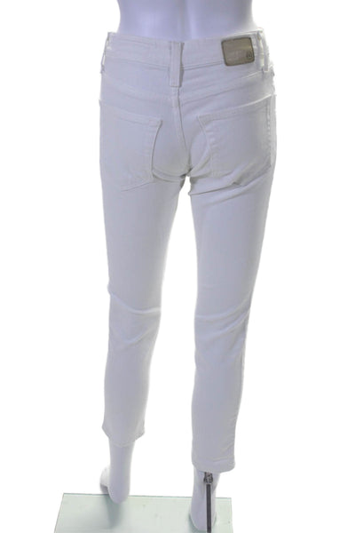 AG Women's Five Pockets Button Closure Skinny Jeans Pants White Size 24