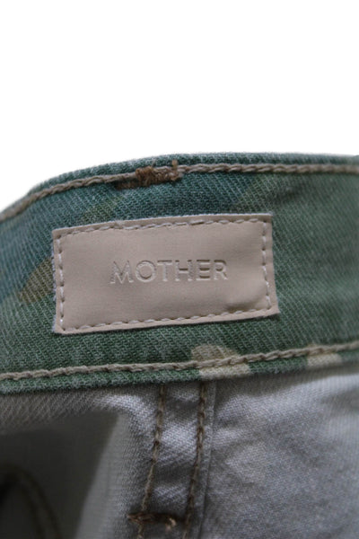 Mother Women's Button Closure Tapered Leg Cargo Pants Green Size 24